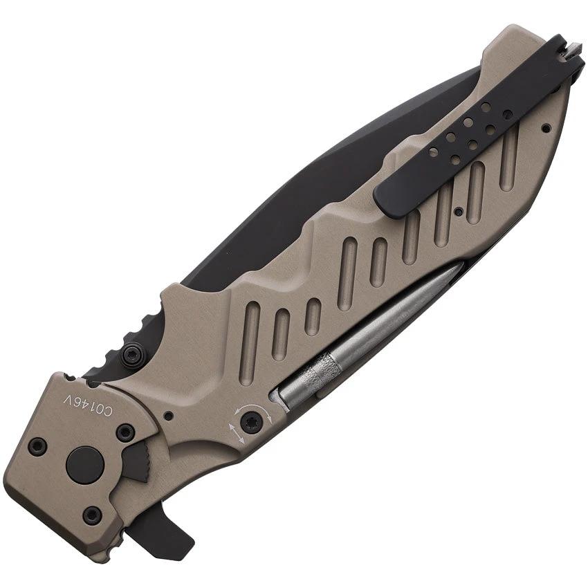 Extrema Ratio Glauca G1 Linerlock Knife N690 Stainless Drop Point With Glass Breaker For Tactical Pros by Extrema Ratio