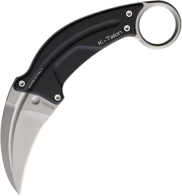 Extrema Ratio K-Talon Karambit Fixed Blade Knife N690 Stonewash Blade Black Aluminum Handle Tactical Pros by Extrema Ratio