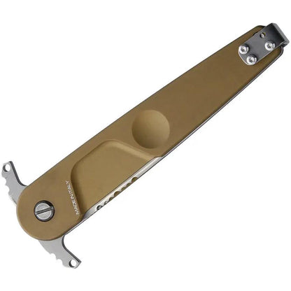 Extrema Ratio BD2 Contractor Linerlock Knife Desert Tan N690 3.75 Inch Blade With Pocket Clip For Tactical Enthusiasts by Extrema Ratio