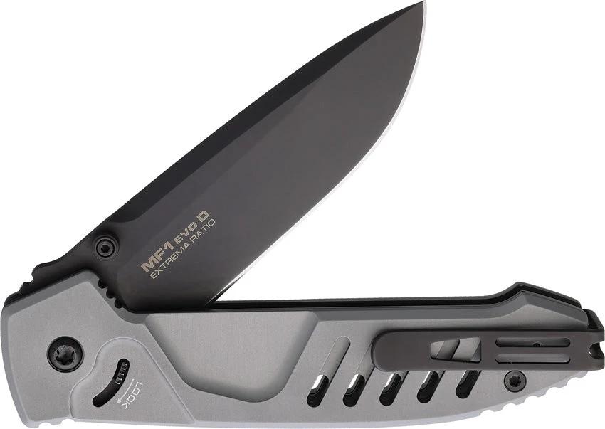 Extrema Ratio MF1 EVO D Linerlock Knife With Hidden Lock Bohler N690 Drop Point Tactical Gray Aluminum Handle For Pros by Extrema Ratio