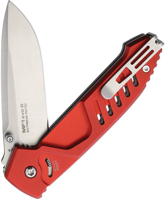 Extrema Ratio MF1 EVO D Linerlock Red Satin Tactical Knife With Drop Point M390 Blade And Hidden Lock For Tactical Pros by Extrema Ratio