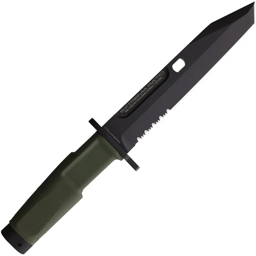 Extrema Ratio Fulcrum Combat Knife OD Green N690 Tanto Partially Serrated for Tactical Professionals by Extrema Ratio
