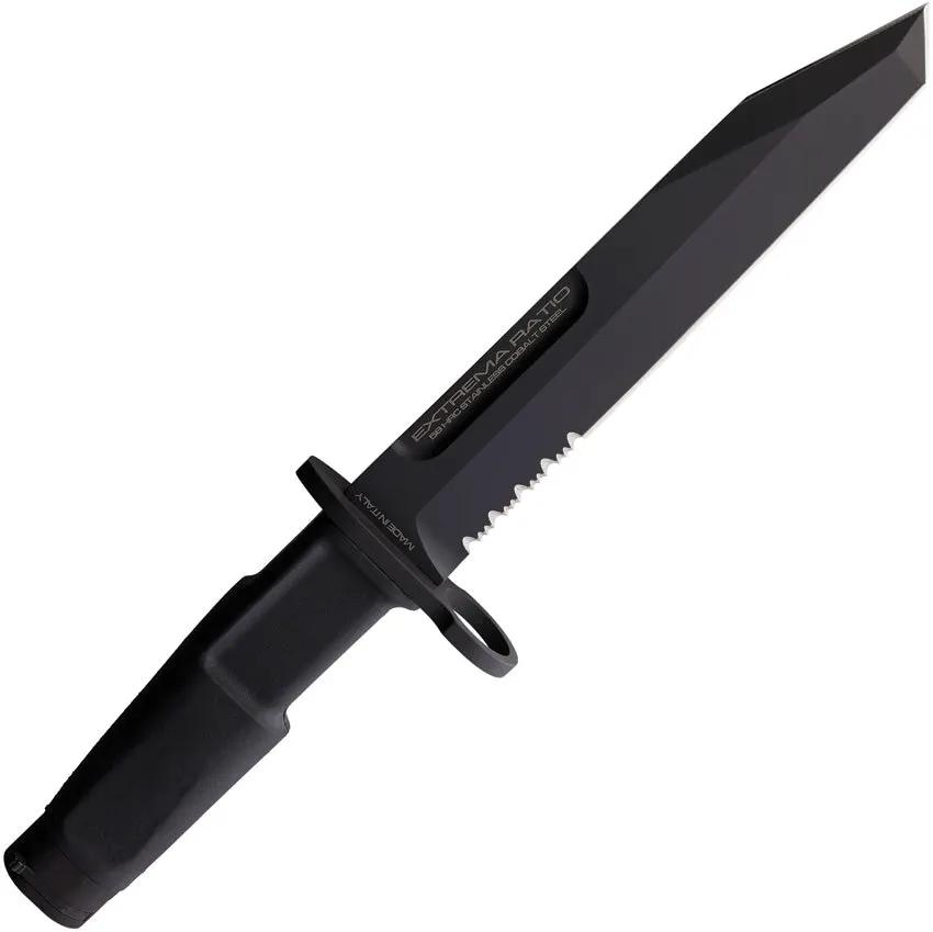 Extrema Ratio Fulcrum Combat Knife Black N690 Tanto With Forprene Handle False Edge Rugged Tactical Professionals by Extrema Ratio