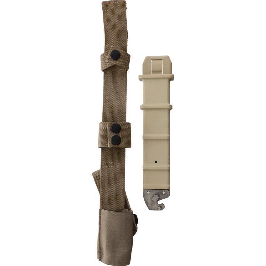 Extrema Ratio Fulcrum Desert Combat Knife Satin Partially Serrated N690 Tanto Forprene Tan Handle MOLLE Sheath Tactical by Extrema Ratio