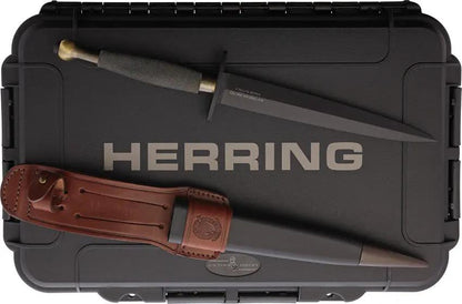 Extrema Ratio Herring Fixed Blade Dagger 6.5 Inch N690 Blade Brass Handle Leather Sheath Case For Tactical Enthusiasts by Extrema Ratio