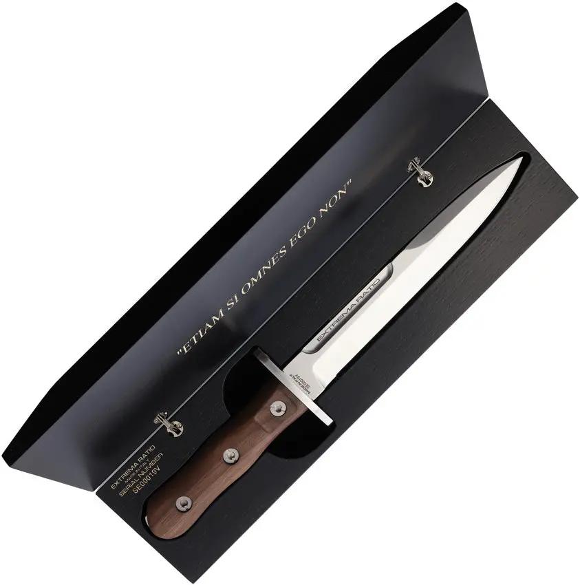 Extrema Ratio 39 09 Special Edition Knife Satin N690 Blade Brown Wood Handle COFS Logo Parade Belt Sheath For Collectors by Extrema Ratio