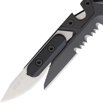 Extrema Ratio Ferrum Rescue Linerlock Knife Pro Grade Triple Blade Glass Breaker Black Aluminum N690 Rescue Pros by Extrema Ratio
