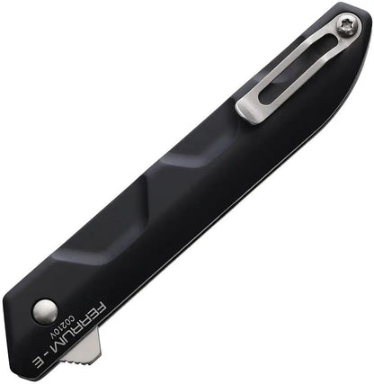 Extrema Ratio Ferrum E Linerlock Knife For EDC Enthusiasts With Black Anodized Handle And 3 Inch Satin Bohler N690 Blade by Extrema Ratio