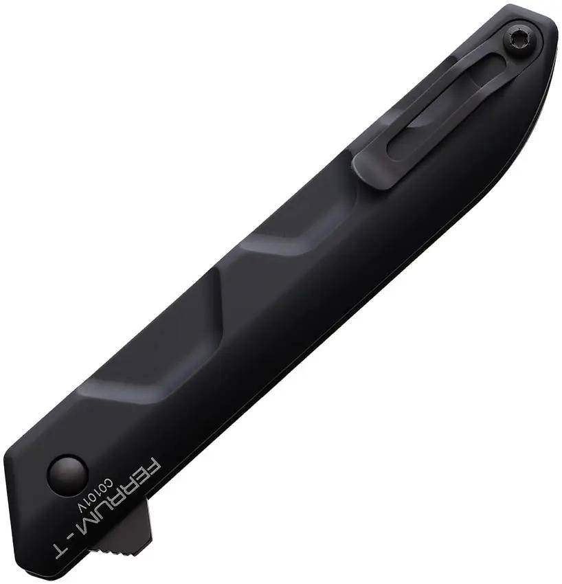 Extrema Ratio Ferrum T Linerlock Tactical EDC Knife With 2.88in N690 Blade, Geo-Camo MIL-C-13924 Black Aluminum by Extrema Ratio