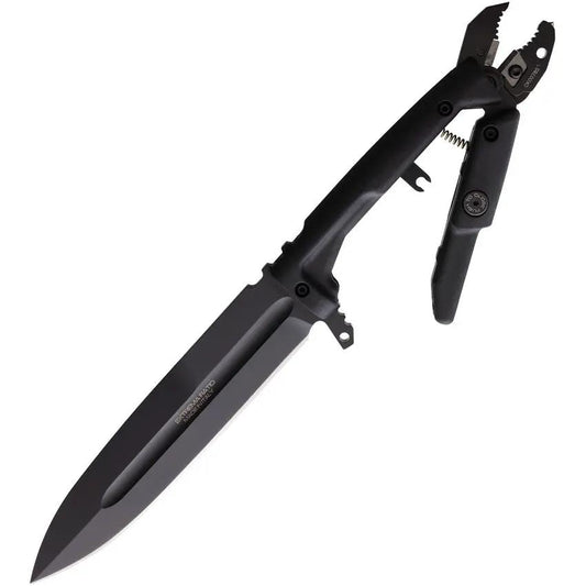 Extrema Ratio Silente Fixed Blade Knife With Black N690 Spear Point Blade And Wire Cutting Clamp For Tactical Pros by Extrema Ratio