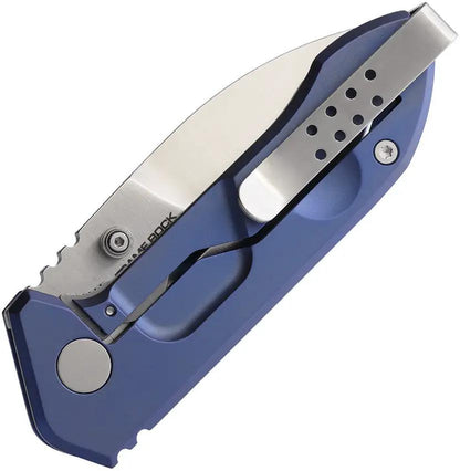 Extrema Ratio Frame Rock Titan Knife Blue Titanium Handle 4 Inch Closed Spear Point Bohler N690 Stonewash Blade EDC by Extrema Ratio