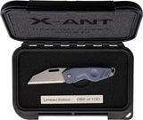 Extrema Ratio X Ant Tactical Knife Limited Edition Titanium Blue Handle Sintered Carbide Blade for Collectors 100 Pieces by Extrema Ratio