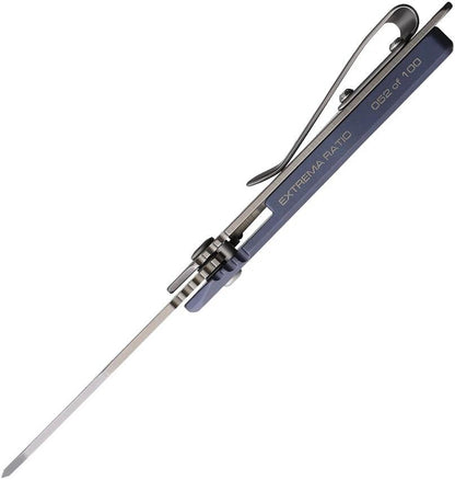 Extrema Ratio X Ant Tactical Knife Limited Edition Titanium Blue Handle Sintered Carbide Blade for Collectors 100 Pieces by Extrema Ratio