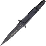 Extrema Ratio BD4 Contractor Linerlock Knife With N690 Double Edge Serrated Blade Black Handle Tactical EDC by Extrema Ratio