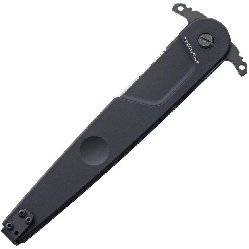 Extrema Ratio BD4 Contractor Linerlock Knife With N690 Double Edge Serrated Blade Black Handle Tactical EDC by Extrema Ratio