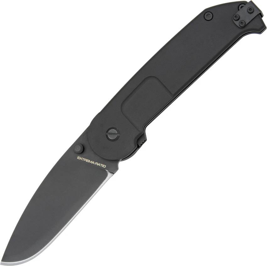 Extrema Ratio BF2 Classic 5in Liner Lock Knife N690 Drop Point Blade Thumb Studs Black Aluminum Handle Clip For EDC by Extrema Ratio
