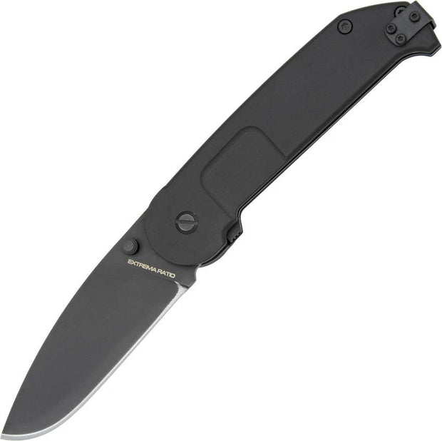 Extrema Ratio BF2 Classic 5in Liner Lock Knife N690 Drop Point Blade Thumb Studs Black Aluminum Handle Clip For EDC by Extrema Ratio