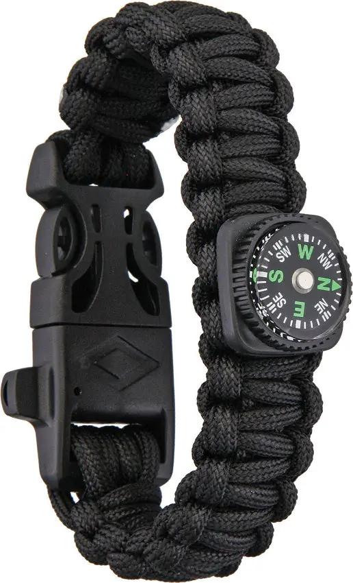Explorer Paracord Bracelet With Compass Whistle And Firestarter For Survival Up To Seven Point Five Inch Wrist by Explorer