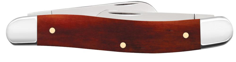 Case Embellished Smooth Chestnut Bone Medium Stockman – 3-Blade Knife in Gift Tin