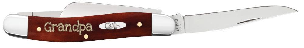 Case Embellished Smooth Chestnut Bone Medium Stockman – 3-Blade Knife in Gift Tin