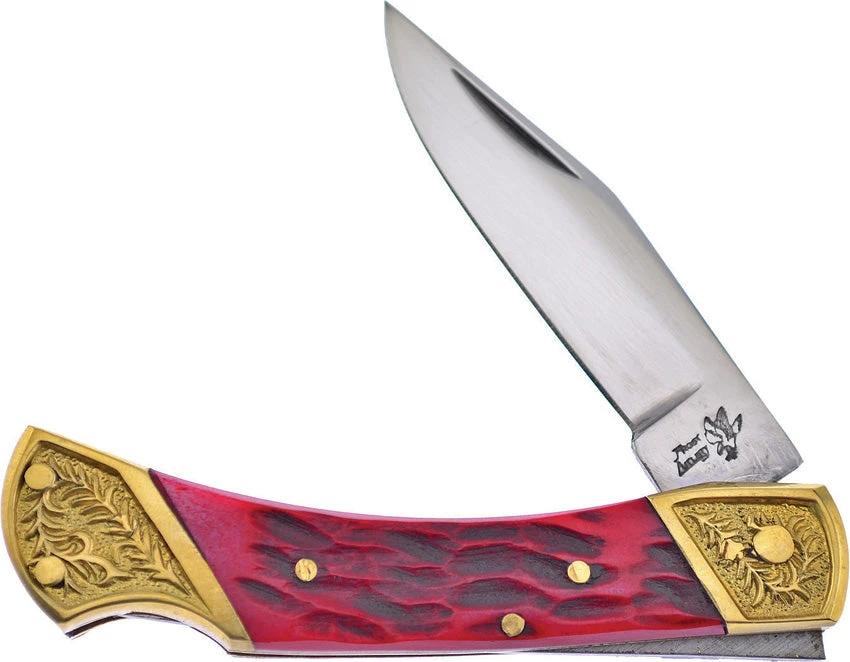 Frost Cutlery Lockback Red Jig Bone 14-003RJB by Frost Cutlery