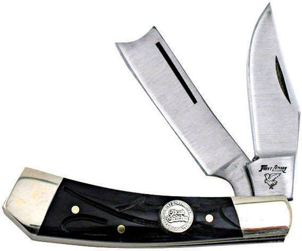 Frost Cutlery Little Razor Blk Wormgroove 14-062BWG by Frost Cutlery