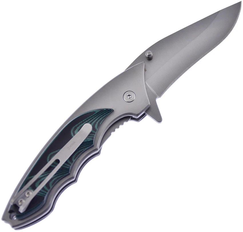 Frost Cutlery Tac Folder Blk Micarta 5"" 15-284B by Frost Cutlery