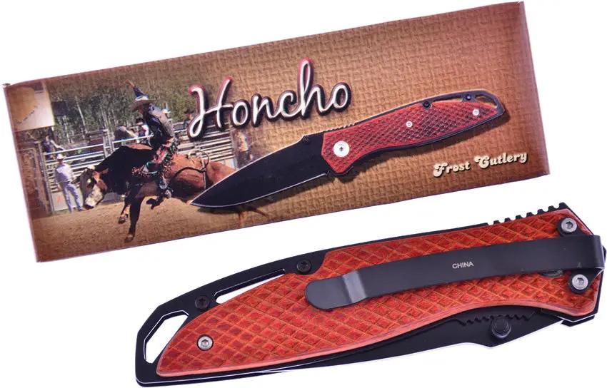Frost Cutlery Honcho Folder Diamond Grip 16-029PW - Durable Stainless Folding Knife With Diamond Grip For Handling by Frost Cutlery