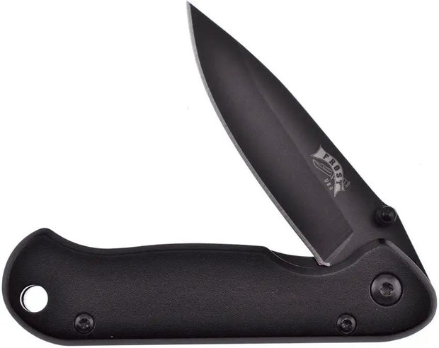 Frost Cutlery Pocket Bandit Linerlock Black Knife - 3.5 Inch Closed, 2.38 Inch Black Stainless Blade by Frost Cutlery