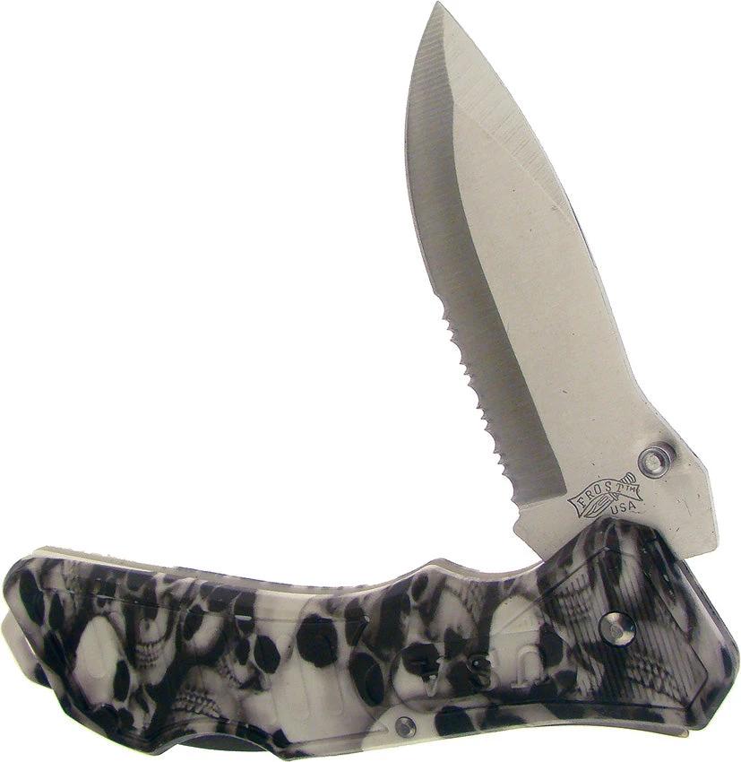 Frost Cutlery Buckshot Lockback Skull Camo 18-285WSC by Frost Cutlery