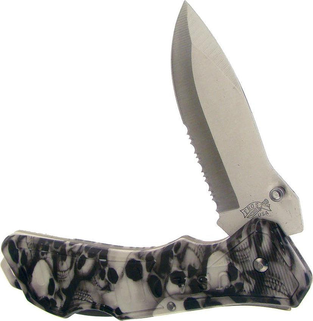 Frost Cutlery Buckshot Lockback Skull Camo 18-285WSC by Frost Cutlery