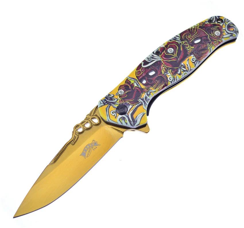 Frost Cutlery Linerlock A/O Gold 19-001GD by Frost Cutlery