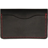 Flagrant Beard Wallet - Black Leather With Red Stitching, Clear ID Window And Articulated Card Slots by Flagrant Beard