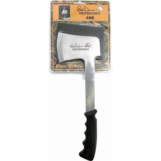 Frost Cutlery Bill Dance Outdoors Axe - 11.5 Inch Overall, 4 Inch Stainless Head, Black Finger-Grooved Rubber Handle by Frost Cutlery