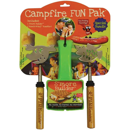 Firebuggz Campfire Fun Pak - Two Animal Roasters And Smore Builder Tool For Campfire Treats by Firebuggz