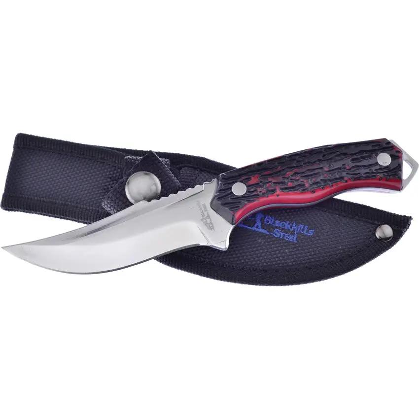 Frost Cutlery Skinner Red Delrin BKH-017STR - 7 Inch Overall Knife With Mirror Finish Clip Point Blade by Frost Cutlery
