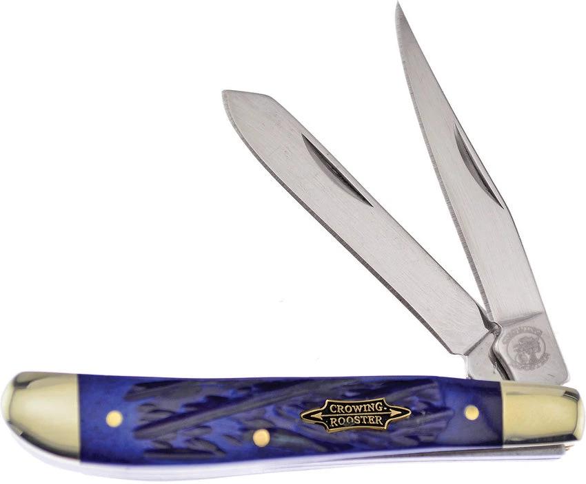 Frost Cutlery Crowing Rooster Trapper Blue CR-265BLJB by Frost Cutlery