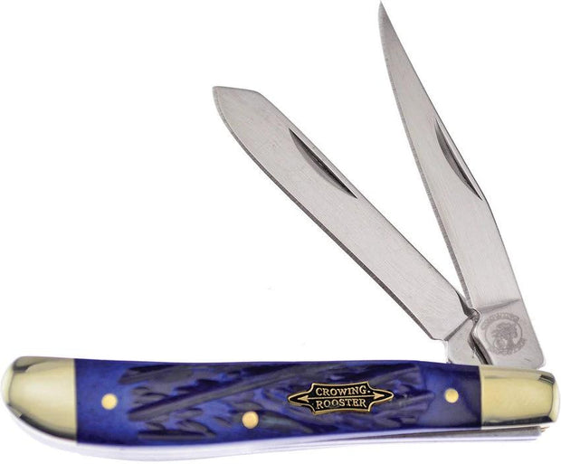 Frost Cutlery Crowing Rooster Trapper Blue CR-265BLJB by Frost Cutlery