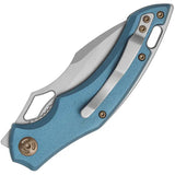 Fox Edge Blue Sparrow Linerlock FE030 - Bead Blast Stainless Blade With Blue Aluminum Handle by Fox Edge