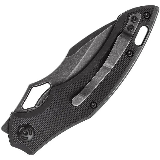 Fox Edge Sparrow Linerlock Knife - Black Stonewash Blade, 4.5 Inch Closed, Pocket Clip by Fox Edge