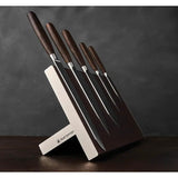 FELIX Kitchen Set Magnetic Block - Five Knife Set With Smoked Oak Handles And Magnetic Stand by FELIX