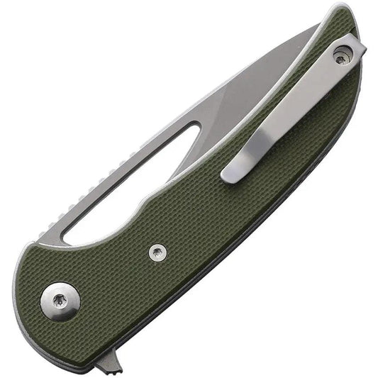 Ferrum Forge Knife Works Mini Archbishop Linerlock - Nitro V Steel Blade Green G10 Handle by Ferrum Forge Knife Works