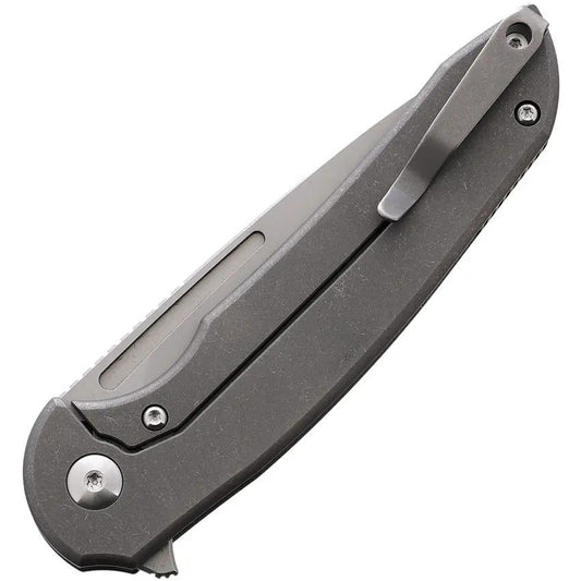 Ferrum Forge Knife Works Stinger Framelock - Titanium Handle With Marble Carbon Fiber Inlay And Nitro V Blade by Ferrum Forge Knife Works