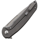 Ferrum Forge Knife Works Stinger Framelock Titanium - Stonewashed Nitro V Blade Titanium Handle Extended Tang by Ferrum Forge Knife Works