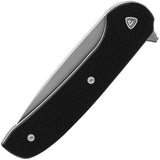 Ferrum Forge Knife Works Gent 2.0 Linerlock - Stonewashed 9Cr18MoV Drop Point Blade Black G10 Handle by Ferrum Forge Knife Works