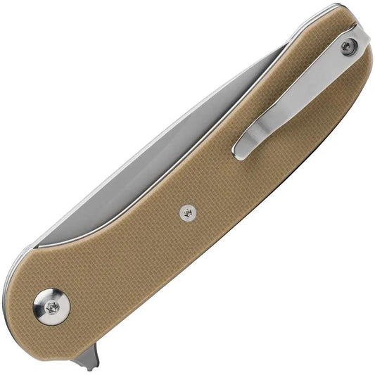 Ferrum Forge Knife Works Gent 2.0 Linerlock Tan G10 - Durable 9Cr18MoV Drop Point Bearings by Ferrum Forge Knife Works