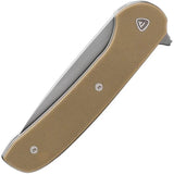 Ferrum Forge Knife Works Gent 2.0 Linerlock Tan G10 - Durable 9Cr18MoV Drop Point Bearings by Ferrum Forge Knife Works