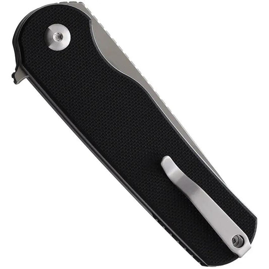 Ferrum Forge Knife Works Zelex Linerlock Black - D2 Tanto Blade With Stonewash Finish And Black G10 Handle by Ferrum Forge Knife Works