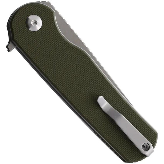 Ferrum Forge Knife Works Zelex Linerlock Green - D2 Tanto Blade with Green G10 and Extended Tang by Ferrum Forge Knife Works