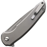 Ferrum Forge Knife Works Stinger Button Lock Titanium FF013 - Nitro V Blade, Stonewash Titanium Handle by Ferrum Forge Knife Works